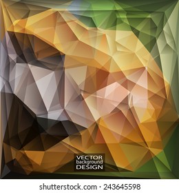 Multicolor ( Green, Yellow, Brown ) Design Templates. Geometric Triangular Abstract Modern Vector Background. 