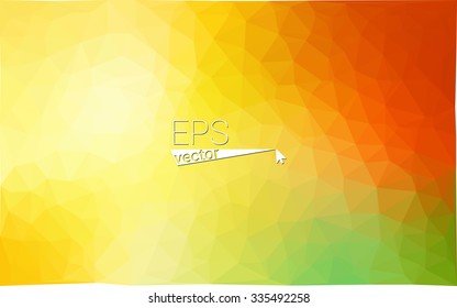 Multicolor green, yellow, orange geometric rumpled triangular low poly style gradient illustration graphic background. Vector polygonal design for your business. Multicolor green, yellow, orange geometric rumpled triangular low poly style gradient illustration graphic background. Vector polygonal design for your business.