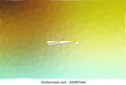 Multicolor green, yellow, orange  geometric rumpled triangular low poly style gradient illustration graphic background. Vector polygonal design for your business.