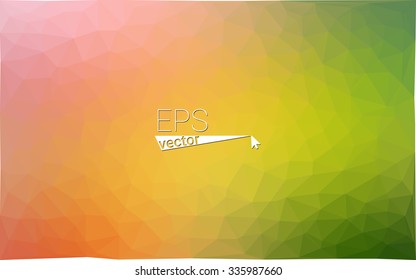 Multicolor green, yellow, orange  geometric rumpled triangular low poly style gradient illustration graphic background. Vector polygonal design for your business.