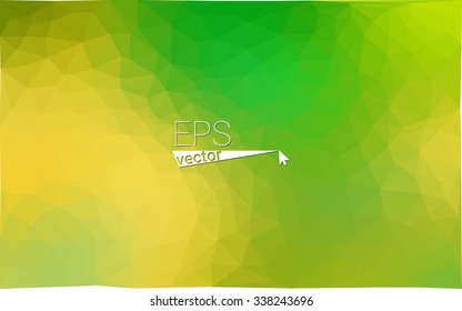 Multicolor green, yellow, orange geometric rumpled triangular low poly origami style gradient illustration graphic background. Vector polygonal design for your business.