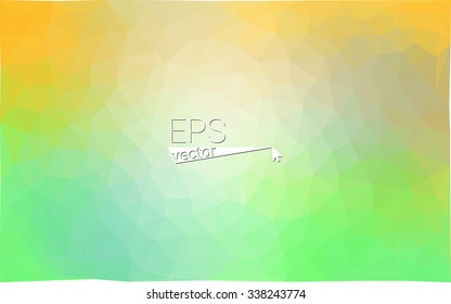 Multicolor green, yellow, orange geometric rumpled triangular low poly origami style gradient illustration graphic background. Vector polygonal design for your business.