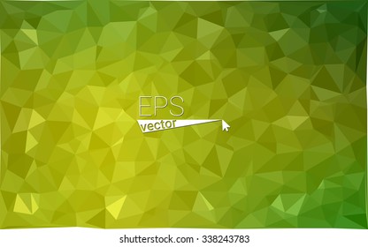 Multicolor green, yellow, orange geometric rumpled triangular low poly origami style gradient illustration graphic background. Vector polygonal design for your business.