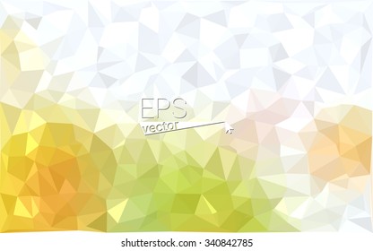 Multicolor green, yellow, orange geometric rumpled triangular low poly origami style gradient illustration graphic background. Vector polygonal design for your business.