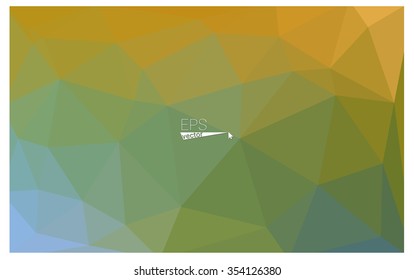 Multicolor green, yellow, orange geometric rumpled triangular low poly origami style gradient illustration graphic background. Vector polygonal design for your business.