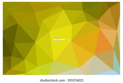 Multicolor green, yellow, orange geometric rumpled triangular low poly origami style gradient illustration graphic background. Vector polygonal design for your business.