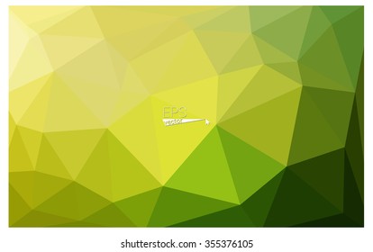 Multicolor green, yellow, orange geometric rumpled triangular low poly origami style gradient illustration graphic background. Vector polygonal design for your business.