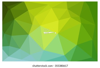 Multicolor green, yellow, orange geometric rumpled triangular low poly origami style gradient illustration graphic background. Vector polygonal design for your business.