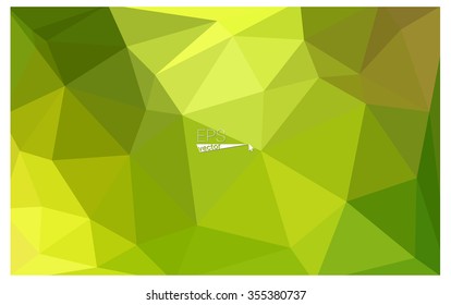 Multicolor green, yellow, orange geometric rumpled triangular low poly origami style gradient illustration graphic background. Vector polygonal design for your business.