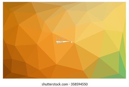 Multicolor green, yellow, orange geometric rumpled triangular low poly origami style gradient illustration graphic background. Vector polygonal design for your business.