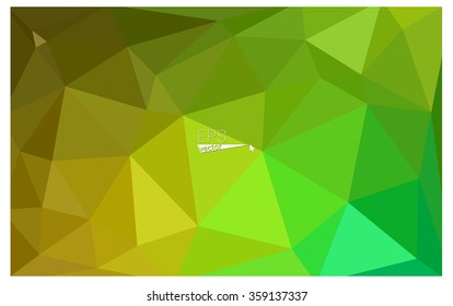 Multicolor green, yellow, orange geometric rumpled triangular low poly origami style gradient illustration graphic background. Vector polygonal design for your business.