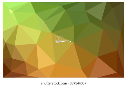 Multicolor green, yellow, orange geometric rumpled triangular low poly origami style gradient illustration graphic background. Vector polygonal design for your business.