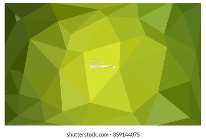 Multicolor green, yellow, orange geometric rumpled triangular low poly origami style gradient illustration graphic background. Vector polygonal design for your business.