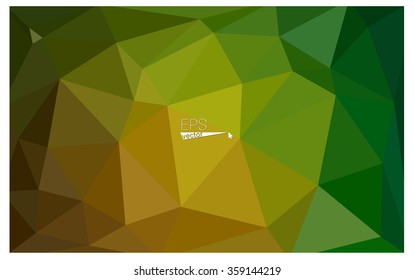 Multicolor green, yellow, orange geometric rumpled triangular low poly origami style gradient illustration graphic background. Vector polygonal design for your business.