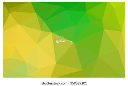 Multicolor green, yellow, orange geometric rumpled triangular low poly origami style gradient illustration graphic background. Vector polygonal design for your business.