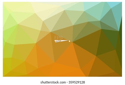 Multicolor green, yellow, orange geometric rumpled triangular low poly origami style gradient illustration graphic background. Vector polygonal design for your business.