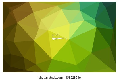 Multicolor green, yellow, orange geometric rumpled triangular low poly origami style gradient illustration graphic background. Vector polygonal design for your business.