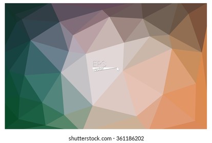 Multicolor green, yellow, orange geometric rumpled triangular low poly origami style gradient illustration graphic background. Vector polygonal design for your business.