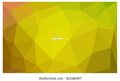 Multicolor green, yellow, orange geometric rumpled triangular low poly origami style gradient illustration graphic background. Vector polygonal design for your business.