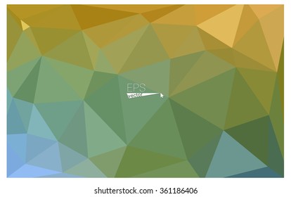 Multicolor green, yellow, orange geometric rumpled triangular low poly origami style gradient illustration graphic background. Vector polygonal design for your business.