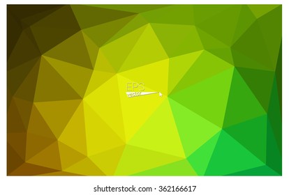 Multicolor green, yellow, orange geometric rumpled triangular low poly origami style gradient illustration graphic background. Vector polygonal design for your business.