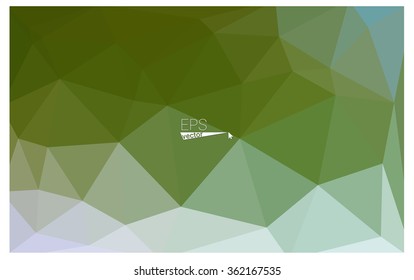 Multicolor green, yellow, orange geometric rumpled triangular low poly origami style gradient illustration graphic background. Vector polygonal design for your business.