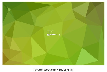 Multicolor green, yellow, orange geometric rumpled triangular low poly origami style gradient illustration graphic background. Vector polygonal design for your business.