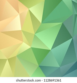 Multicolor green, yellow, orange polygonal illustration, which consist of triangles. Geometric background in Origami style with gradient. Triangular design for your business.