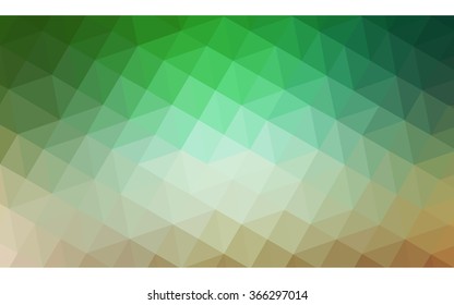 Multicolor green, yellow, orange polygonal illustration, which consist of triangles. Geometric background in Origami style with gradient. Triangular design for your business.
