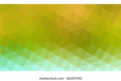 Multicolor green, yellow, orange polygonal illustration, which consist of triangles. Geometric background in Origami style with gradient. Triangular design for your business.