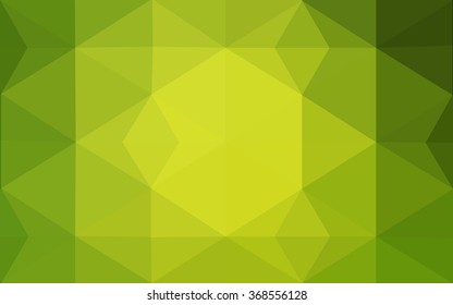 Multicolor green, yellow, orange polygonal illustration, which consist of triangles. Geometric background in Origami style with gradient. Triangular design for your business.
