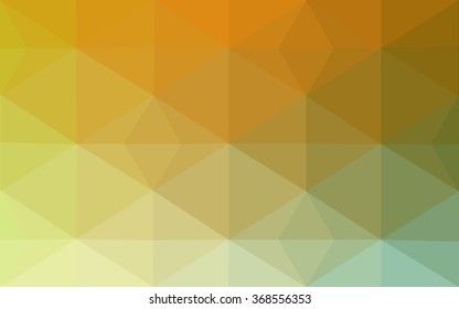 Multicolor green, yellow, orange polygonal illustration, which consist of triangles. Geometric background in Origami style with gradient. Triangular design for your business.