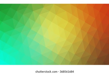 Multicolor green, yellow, orange polygonal illustration, which consist of triangles. Geometric background in Origami style with gradient. Triangular design for your business.