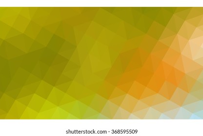 Multicolor green, yellow, orange polygonal illustration, which consist of triangles. Geometric background in Origami style with gradient. Triangular design for your business.