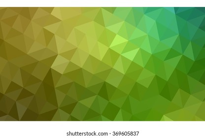 Multicolor green, yellow, orange polygonal illustration, which consist of triangles. Geometric background in Origami style with gradient. Triangular design for your business.