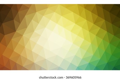 Multicolor green, yellow, orange polygonal illustration, which consist of triangles. Geometric background in Origami style with gradient. Triangular design for your business.
