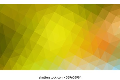 Multicolor green, yellow, orange polygonal illustration, which consist of triangles. Geometric background in Origami style with gradient. Triangular design for your business.