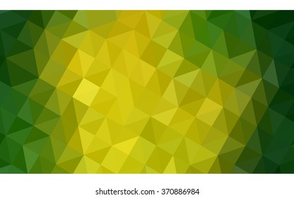 Multicolor green, yellow, orange polygonal illustration, which consist of triangles. Geometric background in Origami style with gradient. Triangular design for your business.