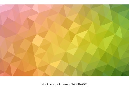 Multicolor green, yellow, orange polygonal illustration, which consist of triangles. Geometric background in Origami style with gradient. Triangular design for your business.