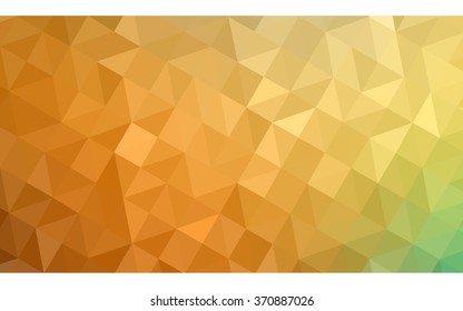 Multicolor green, yellow, orange polygonal illustration, which consist of triangles. Geometric background in Origami style with gradient. Triangular design for your business.