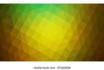 Multicolor green, yellow, orange polygonal illustration, which consist of triangles. Geometric background in Origami style with gradient. Triangular design for your business.