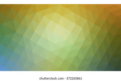 Multicolor green, yellow, orange polygonal illustration, which consist of triangles. Geometric background in Origami style with gradient. Triangular design for your business.