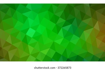Multicolor green, yellow, orange polygonal illustration, which consist of triangles. Geometric background in Origami style with gradient. Triangular design for your business.