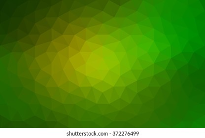 Multicolor green, yellow, orange polygonal illustration, which consist of triangles. Geometric background in Origami style with gradient. Triangular design for your business.