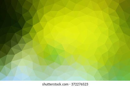 Multicolor green, yellow, orange polygonal illustration, which consist of triangles. Geometric background in Origami style with gradient. Triangular design for your business.