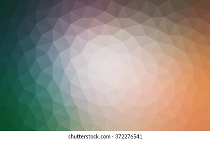 Multicolor green, yellow, orange polygonal illustration, which consist of triangles. Geometric background in Origami style with gradient. Triangular design for your business.