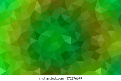 Multicolor green, yellow, orange polygonal illustration, which consist of triangles. Geometric background in Origami style with gradient. Triangular design for your business.