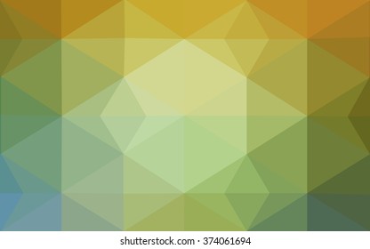 Multicolor green, yellow, orange polygonal illustration, which consist of triangles. Geometric background in Origami style with gradient. Triangular design for your business.