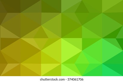 Multicolor green, yellow, orange polygonal illustration, which consist of triangles. Geometric background in Origami style with gradient. Triangular design for your business.