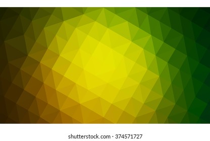 Multicolor green, yellow, orange polygonal illustration, which consist of triangles. Geometric background in Origami style with gradient. Triangular design for your business.